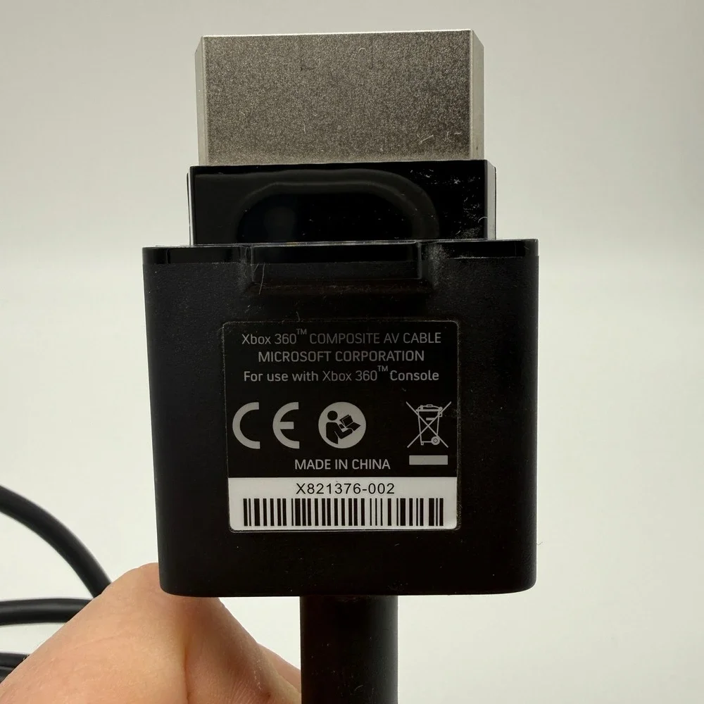 Microsoft Xbox 360 Composite AV Cable OEM Black X821376-002 RCA Audio Video